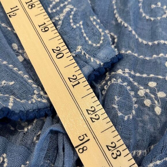 NWT Love Sam Blue Sail Embroidered and Crocheted Boho Top with Tassels Size Med - Picture 13 of 14